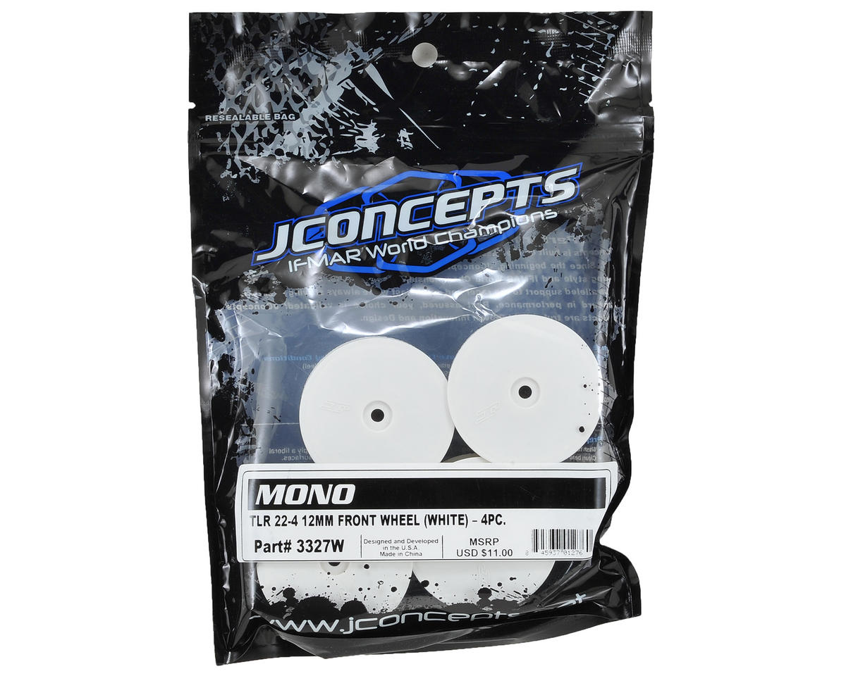 JConcepts 12mm Hex Mono 2.2 4WD Front Buggy Wheels (4) (22-4) (White)