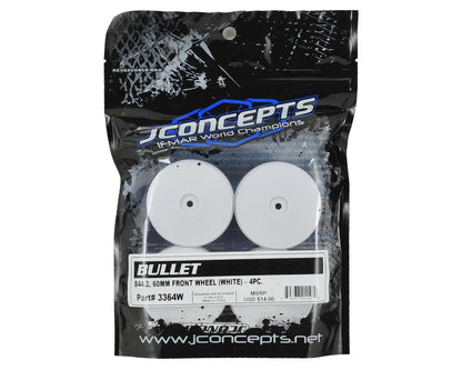 *CLEARANCE* JConcepts 9.5mm Hex Bullet 60mm 4WD Front Buggy Wheels (4) (White)