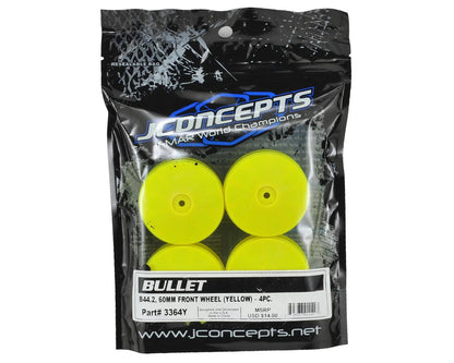 *CLEARANCE* JConcepts 9.5mm Hex Bullet 60mm 4WD Front Buggy Wheels (4) (B44.2) (Yellow)