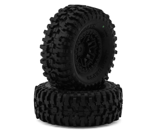 JConcepts Tusk 1.0" Pre-Mounted Tires w/Shuttle Wheels (2) (2.25”) (Green)