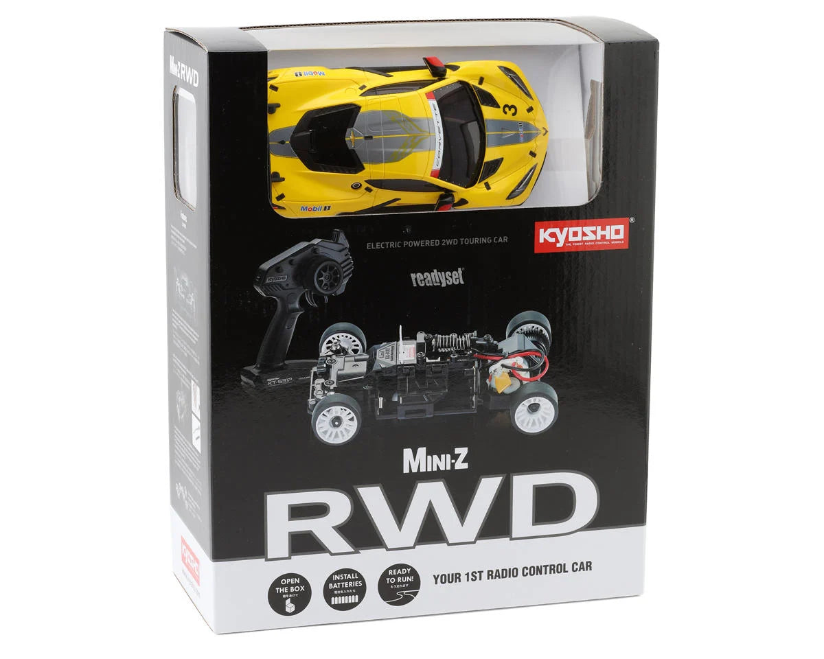 Kyosho MR-03 Mini-Z RWD ReadySet w/Corvette C8.R Body (Yellow) w/KT-531P 2.4GHz Radio