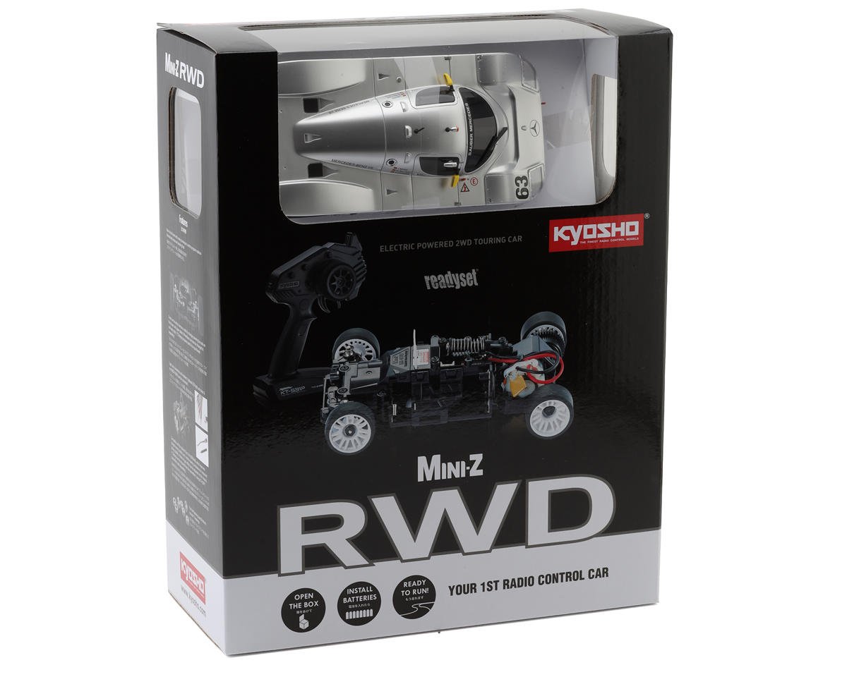 Kyosho MR-03 RWD Mini-Z ReadySet w/Sauber Mercedes Group C Rennsportwagen C9 Body (Silver) w/KT-531P 2.4GHz Radio