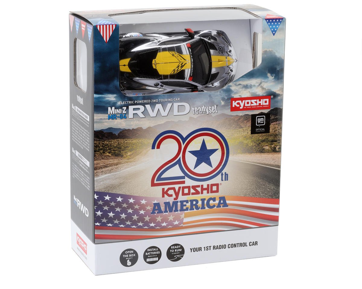Kyosho MR-04 Mini-Z RWD ReadySet w/Chevrolet® Corvette® C8.R Body (Chrome/Yellow)