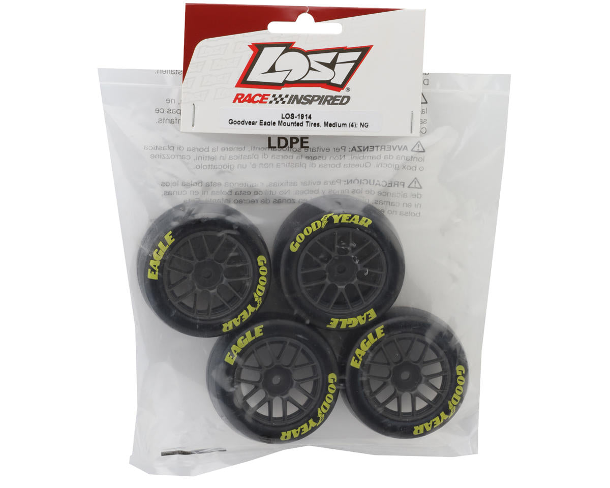 Losi NASCAR® Goodyear Eagle Pre-Mounted Tires (4) (Medium)