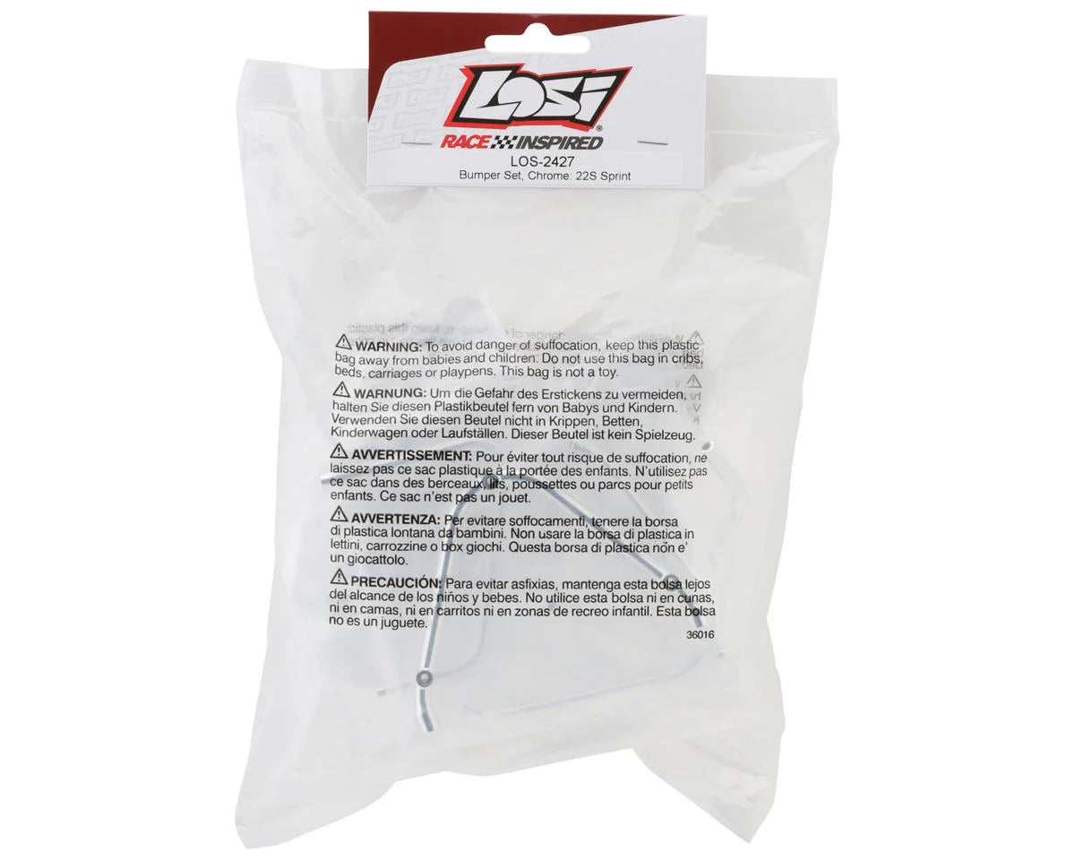 Losi 22S Sprint Rear Bumper Set (Chrome)