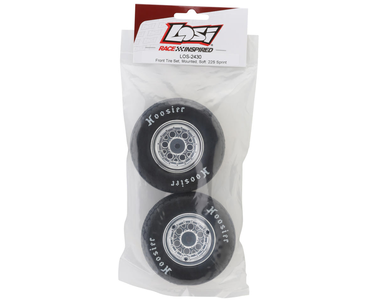 Losi 22S Sprint Front Tire Set, Mounted (Soft) (2)