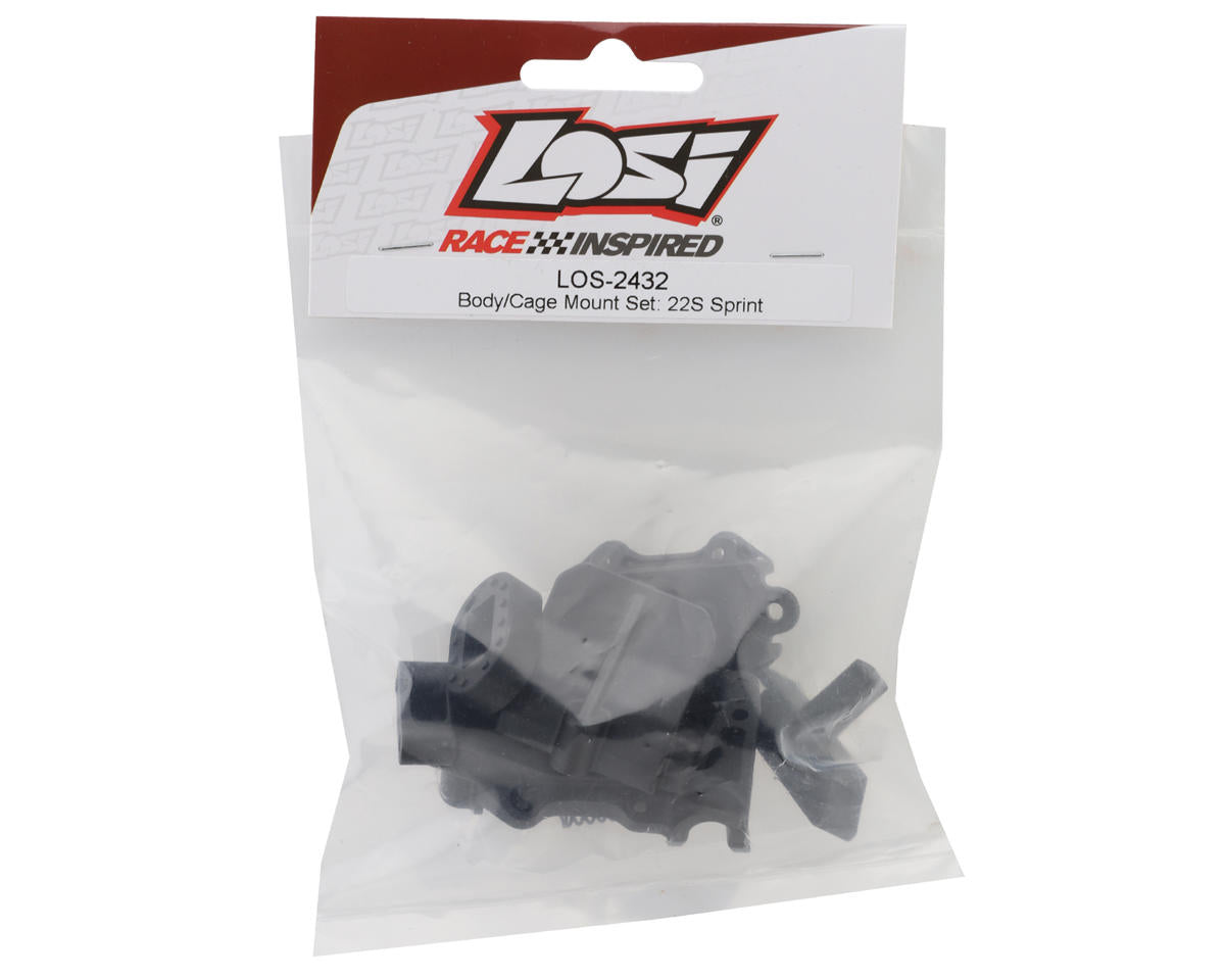 Losi 22S Sprint Body & Cage Mount Set (Black)