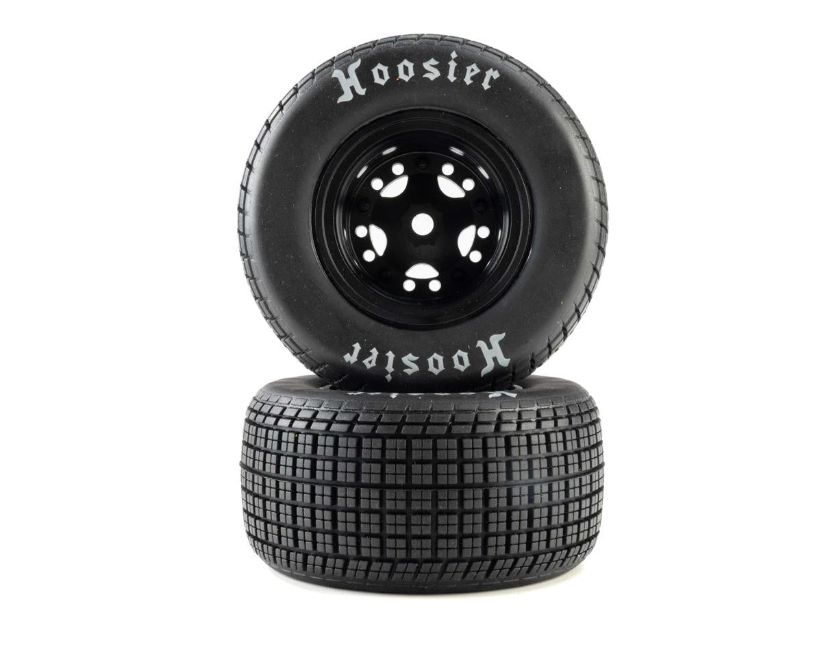 Team Losi 22S Dirt Late Model Hoosier 1/10 Pre-Mounted Tires (Black) (2) (Soft) (Front/Rear)