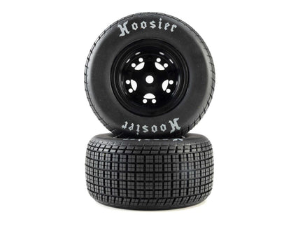 Team Losi 22S Dirt Late Model Hoosier 1/10 Pre-Mounted Tires (Black) (2) (Soft) (Front/Rear)
