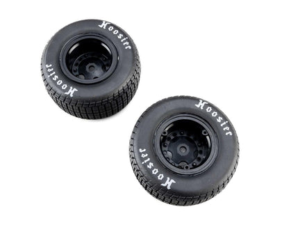 Team Losi 22S Dirt Late Model Hoosier 1/10 Pre-Mounted Tires (Black) (2) (Soft) (Front/Rear)