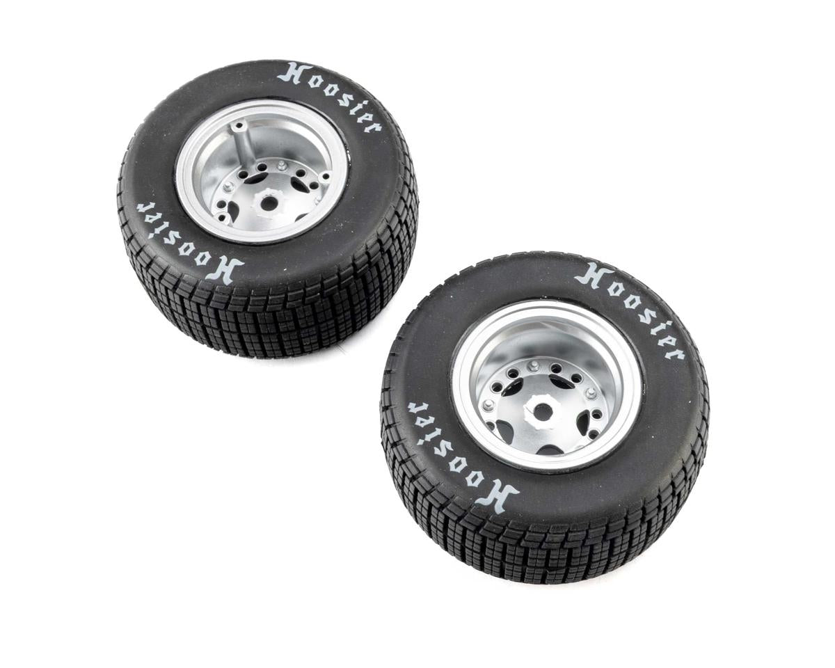 Losi 22S Dirt Late Model Hoosier 1/10 Pre-Mounted Tires (Satin Aluminum) (2) (Soft) (Front/Rear)