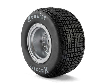 Losi 22S Dirt Late Model Hoosier 1/10 Pre-Mounted Tires (Satin Aluminum) (2) (Soft) (Front/Rear)