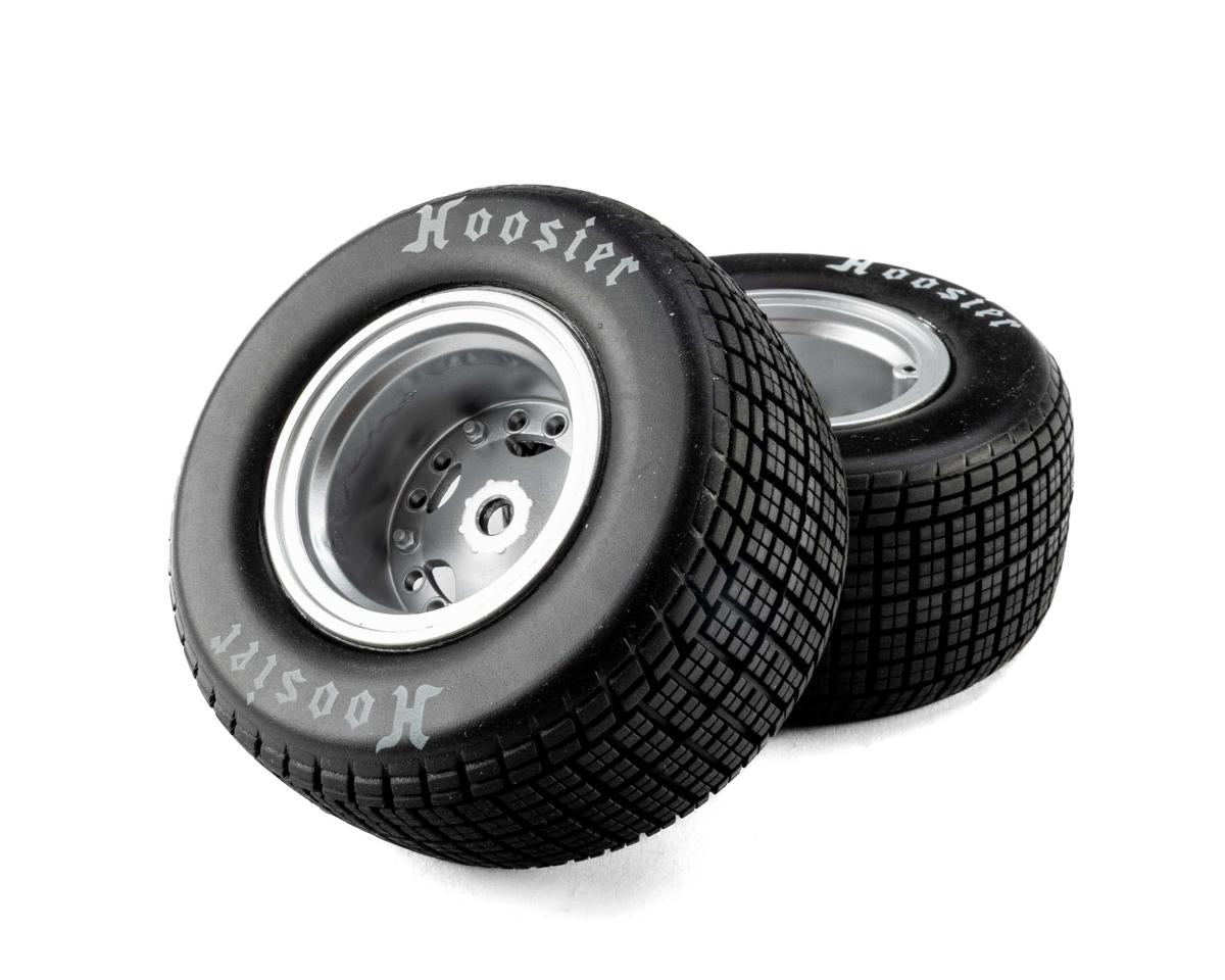 Losi 22S Dirt Late Model Hoosier 1/10 Pre-Mounted Tires (Satin Aluminum) (2) (Medium) (Front/Rear)