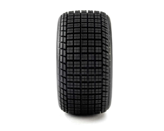 Losi 22S Dirt Late Model Hoosier 1/10 Pre-Mounted Tires (Satin Aluminum) (2) (Medium) (Front/Rear)