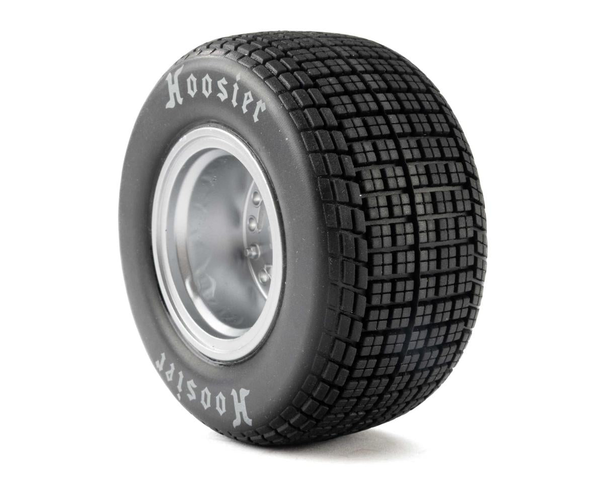 Losi 22S Dirt Late Model Hoosier 1/10 Pre-Mounted Tires (Satin Aluminum) (2) (Medium) (Front/Rear)