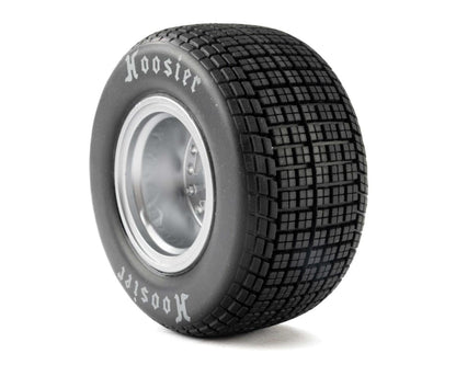 Losi 22S Dirt Late Model Hoosier 1/10 Pre-Mounted Tires (Satin Aluminum) (2) (Medium) (Front/Rear)