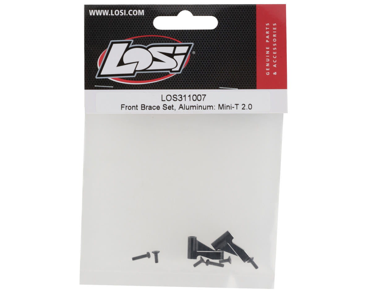 Losi Mini-T 2.0 Aluminum Front Brace Set (Black)