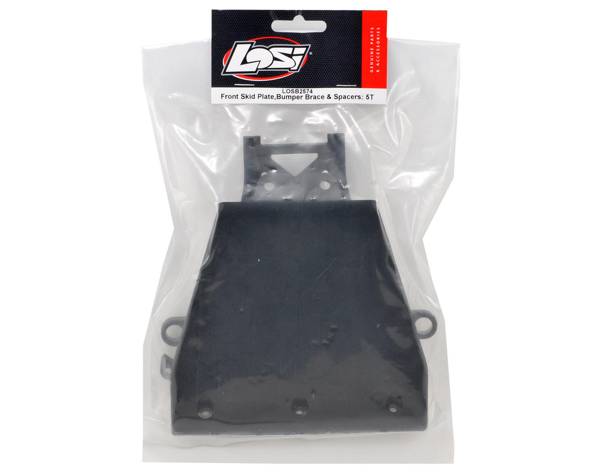 Losi Front Skid Plate, Bumper Brace & Spacers: 5IVE-T