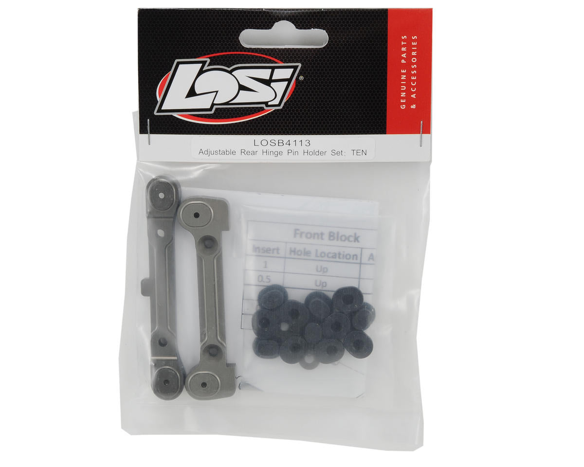Losi Adjustable Rear Hinge Pin Holder Set: TEN