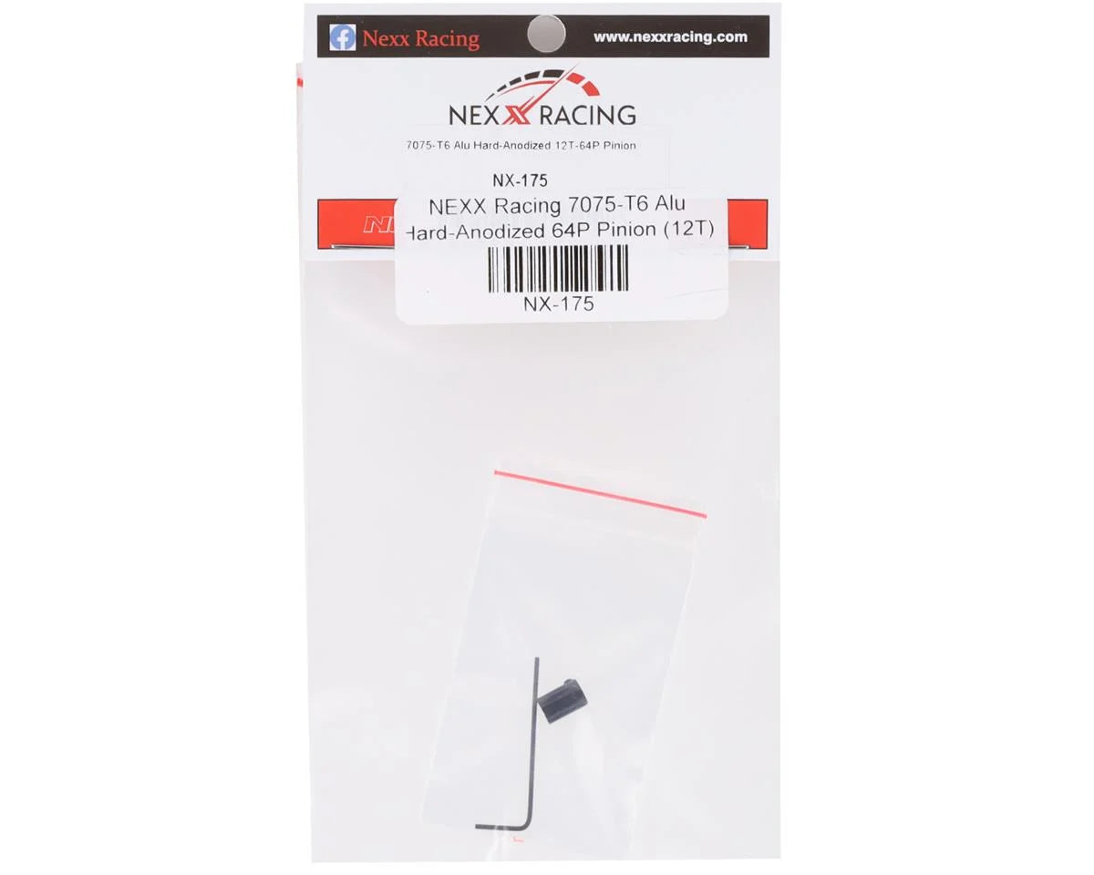 NEXX Racing Aluminum Hard Anodized 64P Pinion (12T)