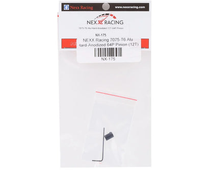 NEXX Racing Aluminum Hard Anodized 64P Pinion (12T)