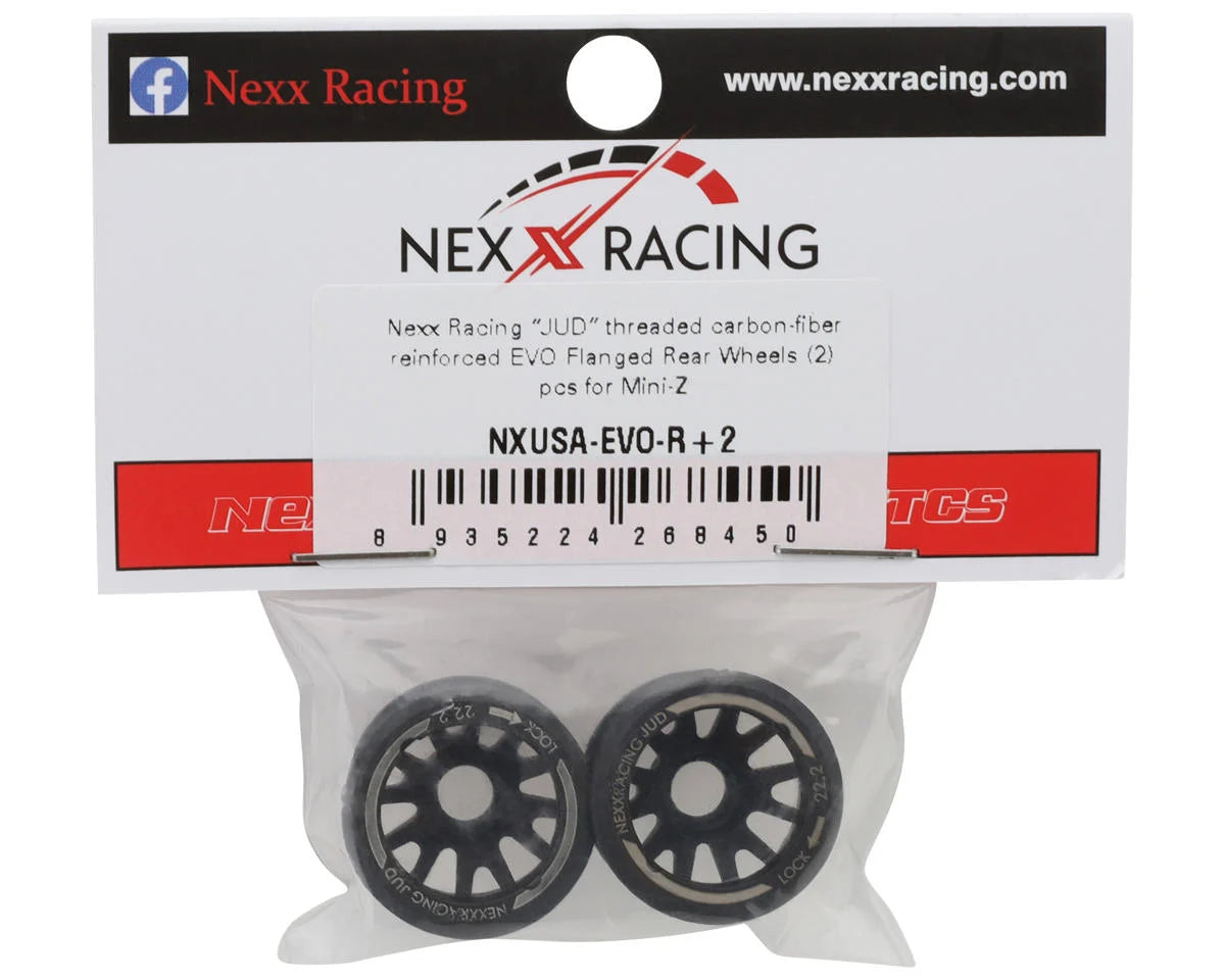 NEXX Racing Mini-Z "JUD" EVO Rear Threaded Side-Wall RWD Carbon-Fiber Rims (2mm Offset)(2)