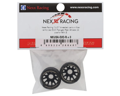 NEXX Racing Mini-Z "JUD" EVO Rear Threaded Side-Wall RWD Carbon-Fiber Rims (1mm Offset)(2)
