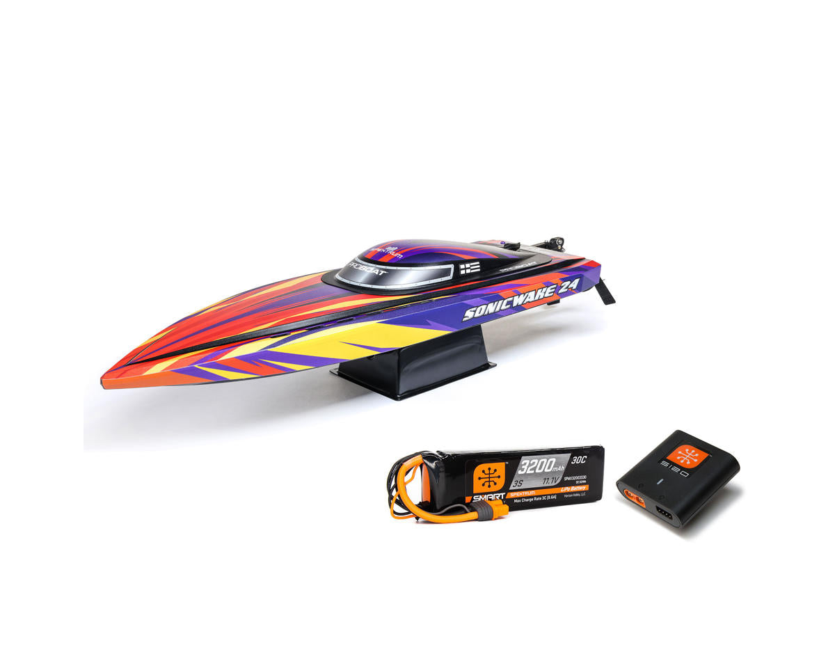 Pro Boat Sonicwake 24" Self-Righting RTR Deep-V Brushless Boat (Red)