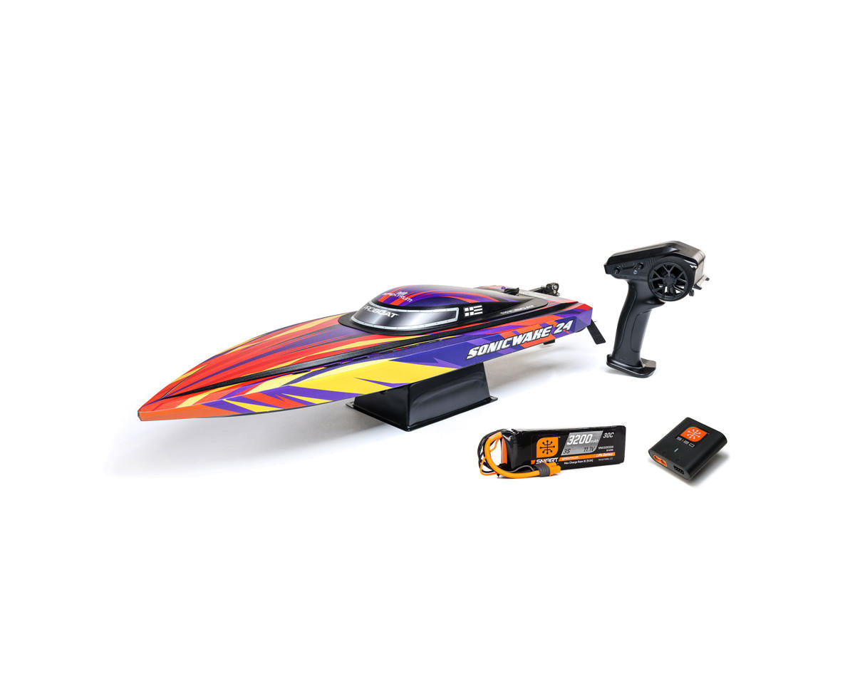Pro Boat Sonicwake 24" Self-Righting RTR Deep-V Brushless Boat (Red)