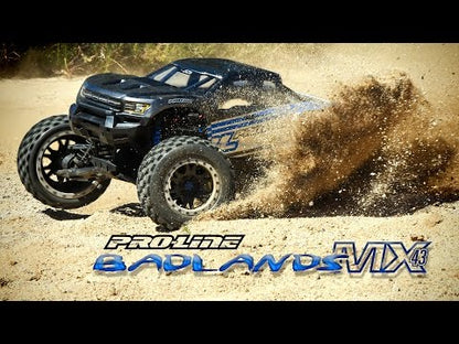 Pro-Line X-Maxx Badlands MX43 Pro-Loc Pre-Mounted All Terrain Tires (MX43) w/Impulse Pro-Loc Wheels (Black) (2)