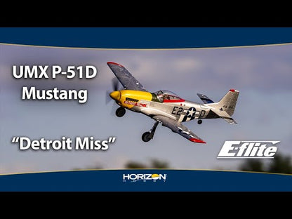 E-Flite UMX P-51D Mustang “Detroit Miss” BNF Basic with AS3X and SAFE Select