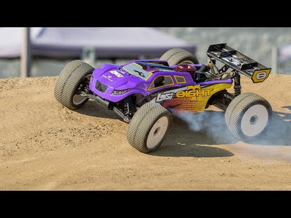 Team Losi 1/8 8IGHT-T 4X4 Nitro Truggy RTR, Purple/Yellow