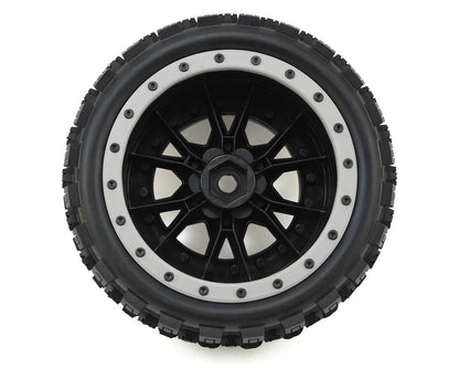 Pro-Line X-Maxx Badlands MX43 Pro-Loc Pre-Mounted All Terrain Tires (MX43) w/Impulse Pro-Loc Wheels (Black) (2)