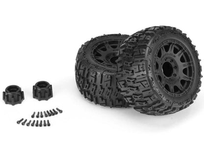 Pro-Line Trencher LP 3.8" Pre-Mounted Truck Tires (2) (Black) (M2) w/Raid 8x32 Removable Hex Wheels