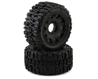 Pro-Line Trencher 5.7" Pre-Mounted Tires w/Raid Wheel (Black) (2) w/24mm Hex