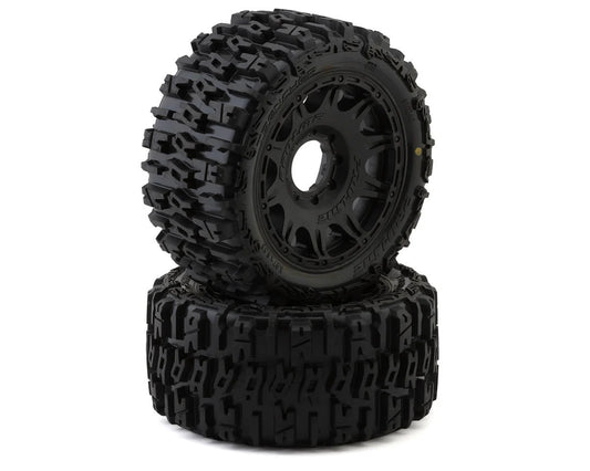Pro-Line Trencher 5.7" Pre-Mounted Tires w/Raid Wheel (Black) (2) w/24mm Hex