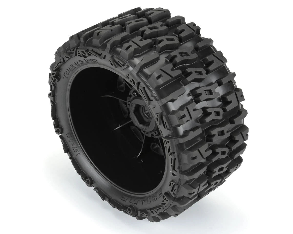 Pro-Line Trencher 5.7" Pre-Mounted Tires w/Raid Wheel (Black) (2) w/24mm Hex