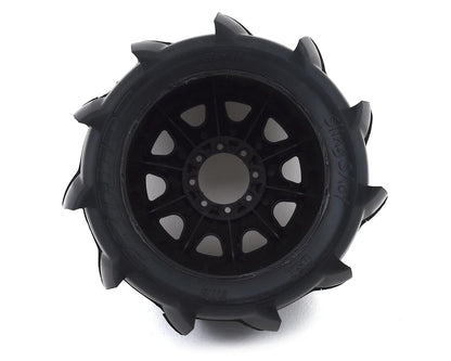 Proline Sling Shot 3.8" Tire w/Raid 8x32 Wheels (2) (Black) w/Removable Hex