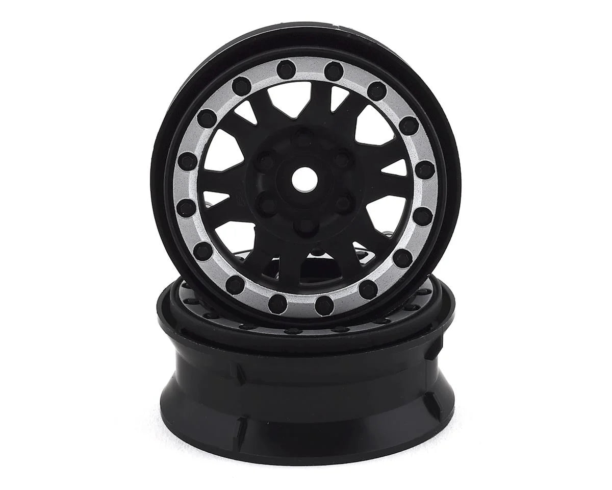 CLEARANCE  Pro-Line Impulse 1.9" Bead-Loc Wheels (Black/Silver) (2)