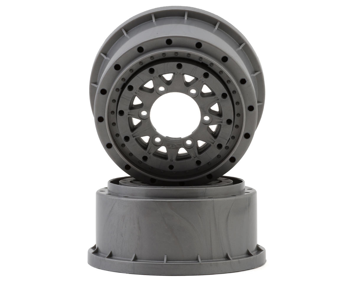 Pro-Line Raid Bead-Loc 2.2/3.0" Short Course Wheels (Red/Gray) (2) w/12mm & 14mm Removable Hex