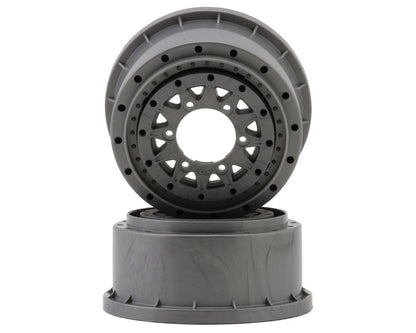 Pro-Line Raid Bead-Loc 2.2/3.0" Short Course Wheels (Red/Gray) (2) w/12mm & 14mm Removable Hex
