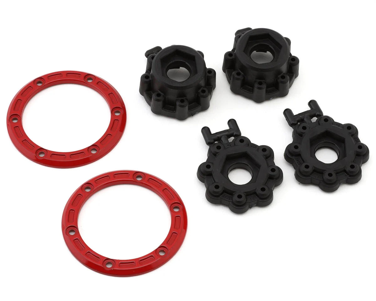Pro-Line Raid Bead-Loc 2.2/3.0" Short Course Wheels (Red/Gray) (2) w/12mm & 14mm Removable Hex