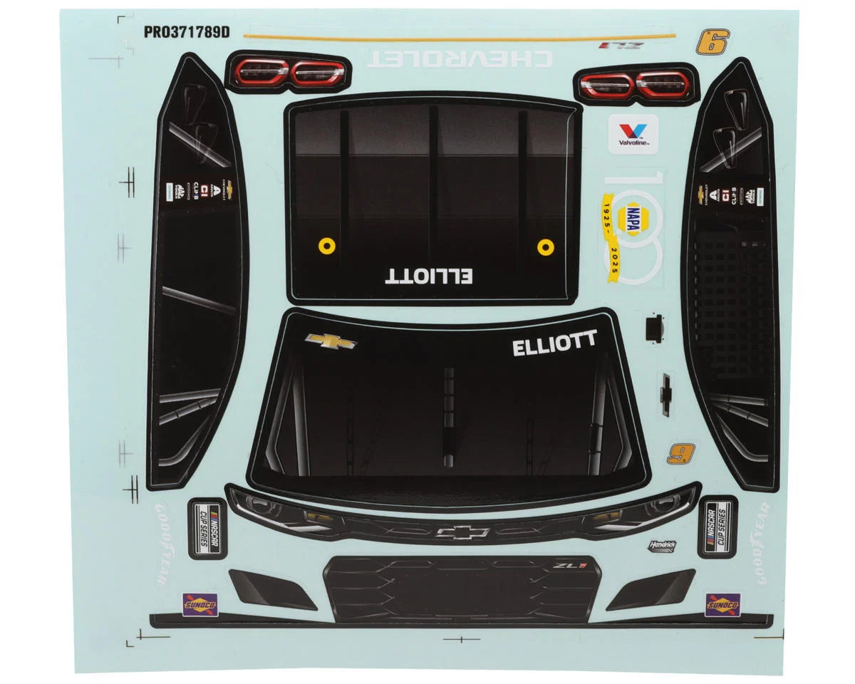 Pro-Line Losi NASCAR® Chase Elliott #9 NAPA® DIY 2025 Chevy Camaro Body (Clear) (Limited Edition)