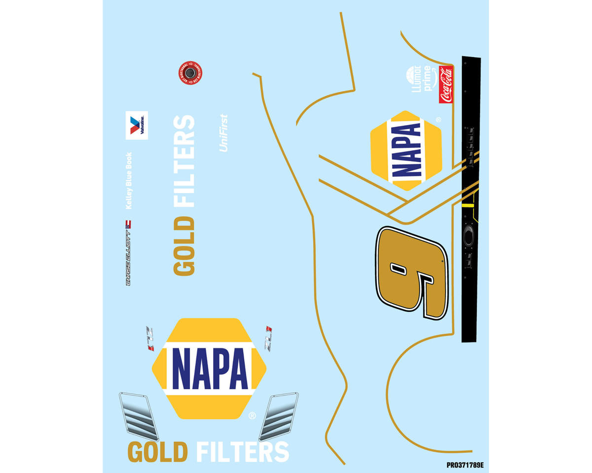 Pro-Line Losi NASCAR® Chase Elliott #9 NAPA® DIY 2025 Chevy Camaro Body (Clear) (Limited Edition)