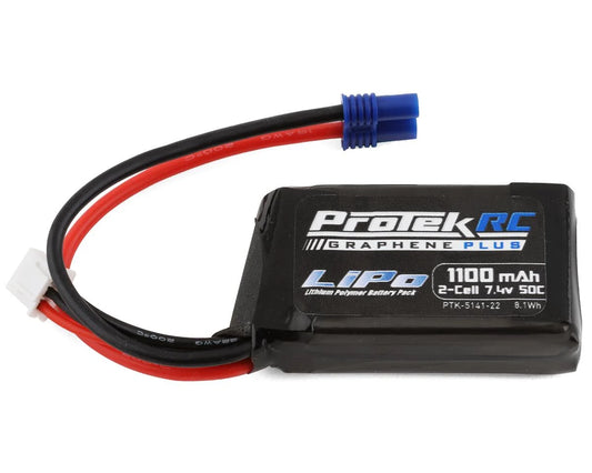 ProTek RC 2S 50C 1100mAh Losi Mini T/B & JRX2 LiPo Battery w/EC2 Connector