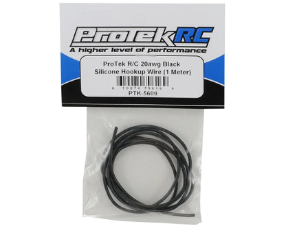ProTek RC Silicone Hookup Wire (Black) (1 Meter) (20AWG)