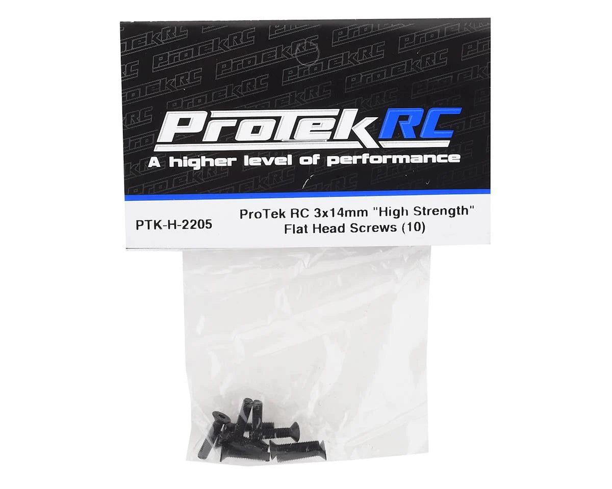 M3x14mm Flat Head Screws High Strength (10) Protek RC