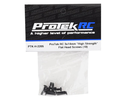 M3x14mm Flat Head Screws High Strength (10) Protek RC