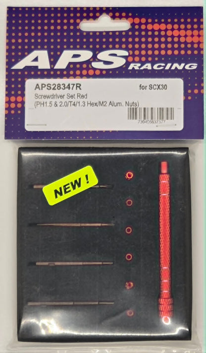 APS Screwdriver Set SCX30 (PH1.5 & 2.0/T4/1.3 Hex /M2 Alum. Nuts)