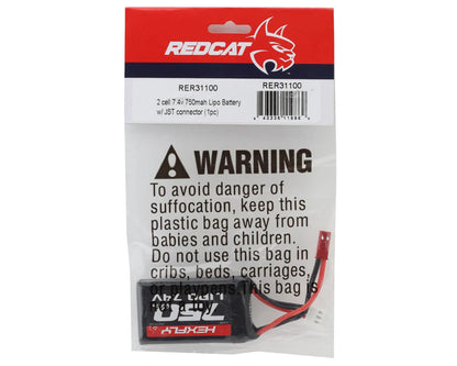 Redcat MT-18/Ascent-18 2S Lipo Battery (7.4V/750mAh) w/JST Connector
